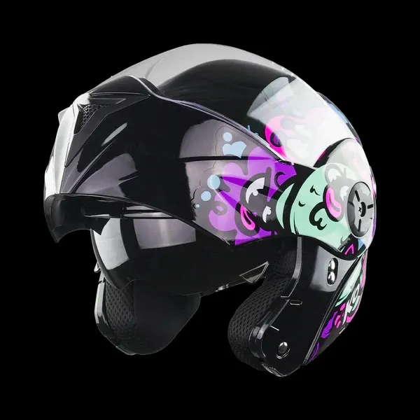 CASCO PARA NIÑA KIDS NEGRO-ROSA