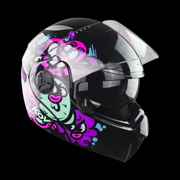 CASCO PARA NIÑA KIDS NEGRO-ROSA