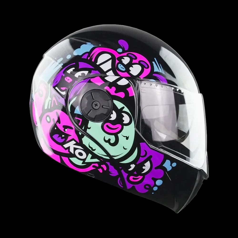 CASCO PARA NIÑA KIDS NEGRO-ROSA